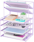 OPNICE 6-Tier Letter Tray Paper Organizer, Desk Organizers and Accessories, Desktop File Organizer, Office Desk Accessories for Office Supplies(Purple)