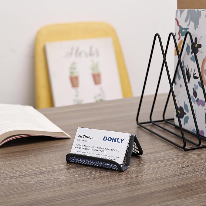 Mr. Pen- Metal Mesh Business Card Holders, 3 Pack, Gray | Durable Stainless Steel Card Stand for Desk, Office, and Business Use, Straight, Flat and Smooth Design