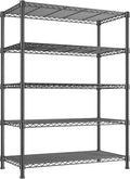 REIBII 1500LBS Adjustable Wire Shelving Unit, 5-Tier Metal Shelf with V-Shape Support,Tool-Free Assembly for Kitchen, Laundry, Industrial Use，17.7" D x 35.6" W x 71" H