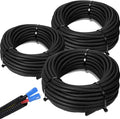 Sasylvia 1/4", 1/2", 3/8" x 150ft Split Wire Loom Tubing Assortment Black Flexible Corrugated Cable Sleeve Polyethylene Electrical Wire Protector Cord Cover for Automotive Harness Home & Pet Safe