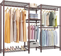 VIPEK Classic V6 Wire Garment Rack Heavy Duty Clothes Rack for Hanging Clothes, 5 Tiers Freestanding Closet Rack Large Size Metal Clothing Rack with 7 Shelves & 4 Hanging Rods, Max Load 850LBS, Bronze