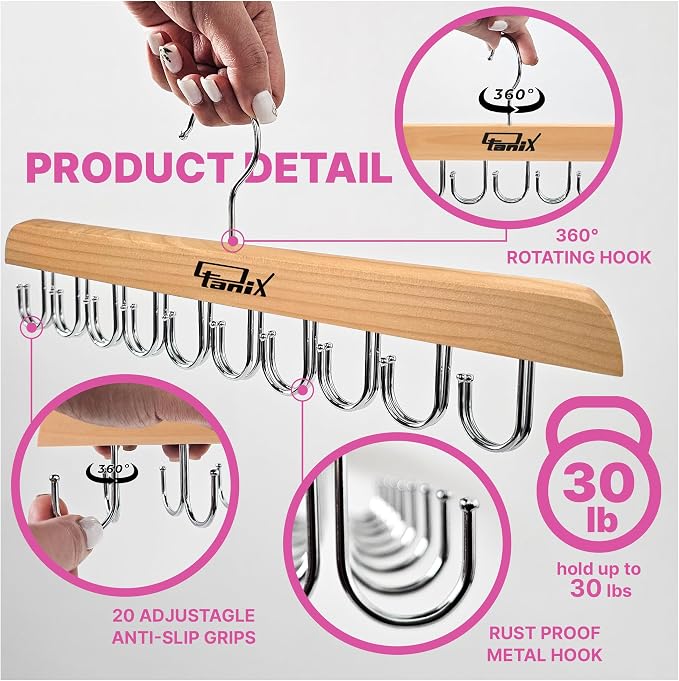 3 Pack Tank Top Hangers Space Saving, Bra Hangers for Closet Organizer, Bra Organizer for Closet, Space Saving Organizers and Storage for Dorm & Apartment for Tankto (Wooden)