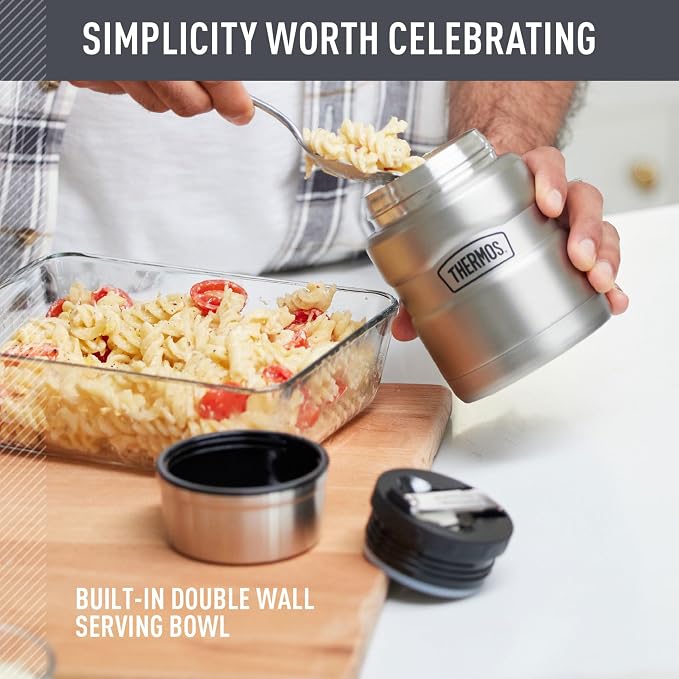 THERMOS Stainless King Vacuum-Insulated Food Jar, 24 Ounce, Matte Green