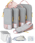 BAGSMART 6 Set /4 Set/2 Set Compression Packing Cubes for Travel, Lightweight Luggage Organizer Bags, Durable Space Saver Bags Travel Essentials