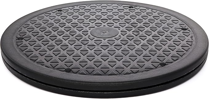 10 Inch Lazy Susan Turntable Organizer, Non Skid Large Lazy Susan Turntable for Cabinet, Computer or Laptop, Plastic Turn Table, Black, 1 PC - by RamPro