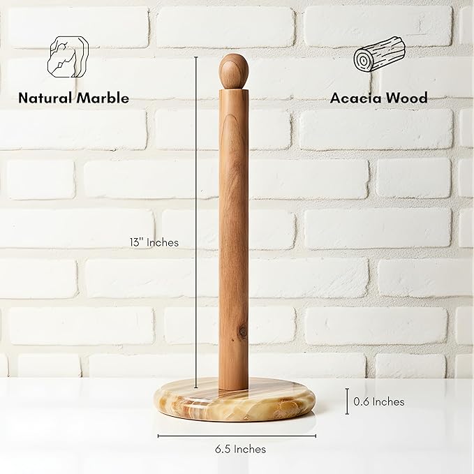 Paper Towel Holder, Marble Base Paper Towel Holder countertop, Kitchen Towel Holder, Bathroom Paper Towel Holder (Onyx)