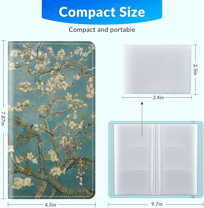 Pu leather business card organizer， 240 Capacity business card holder organizer，Credit card holder for women and men