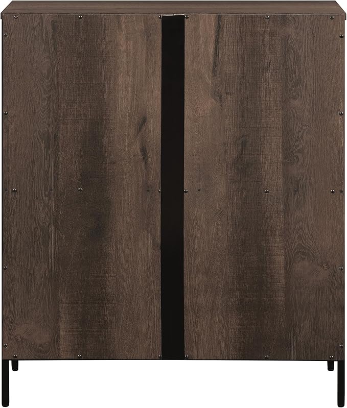 OSP Home Furnishings Ace Contemporary Modern Storage Bookcase with Shelves, 2 Shelves, Ozark Ash Finish