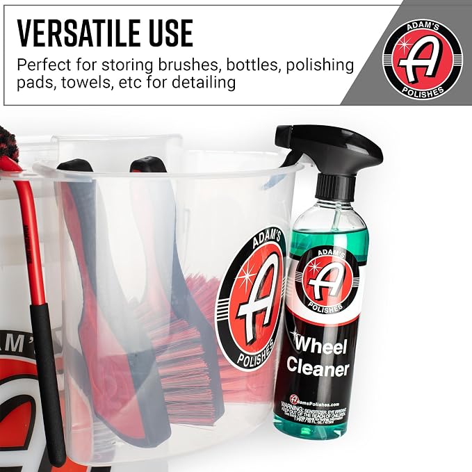 Adam's Polishes Bucket Organizer - Portable Multipurpose Bucket Attachment Tool Caddy for Organization, Cleaning, Storage, Detailing & Car Washing