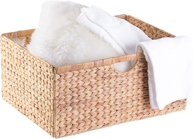 Vintiquewise Foldable Natural Water Hyacinth Storage Bin (Set of 3 Large)