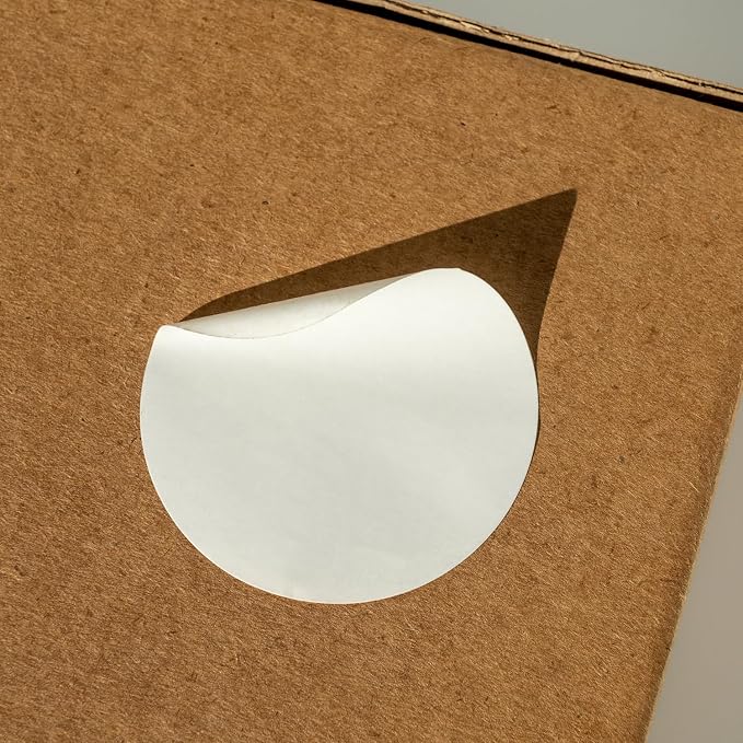 Hybsk White Color Coding Dot Labels Round Semi Gloss Paper Stickers Adhesive Label (1.5 inch)