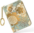 Nipichsha Women's Small RFID Blocking Credit Card Wallet, Blooming Flowers, Leather, Slim and Compact, 4.33 x 3.15 in