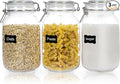 CHEFSTORY 50oz Glass Food Storage Jars with Airtight Clamp Lids, 3 Pack | Food Storage Canister for Kitchen, Pantry Organization, Square Mason Jars for Storing Sugar, Flour, Cereal,Coffee,Cookies