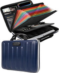 DOZAWA Fireproof Document Box, Waterproof Hard File Organizer with Lock | UL-94 VTM-0 certified 8-layer document box withstands up to 5200°F, featuring waterproof zippers, DeepBlue