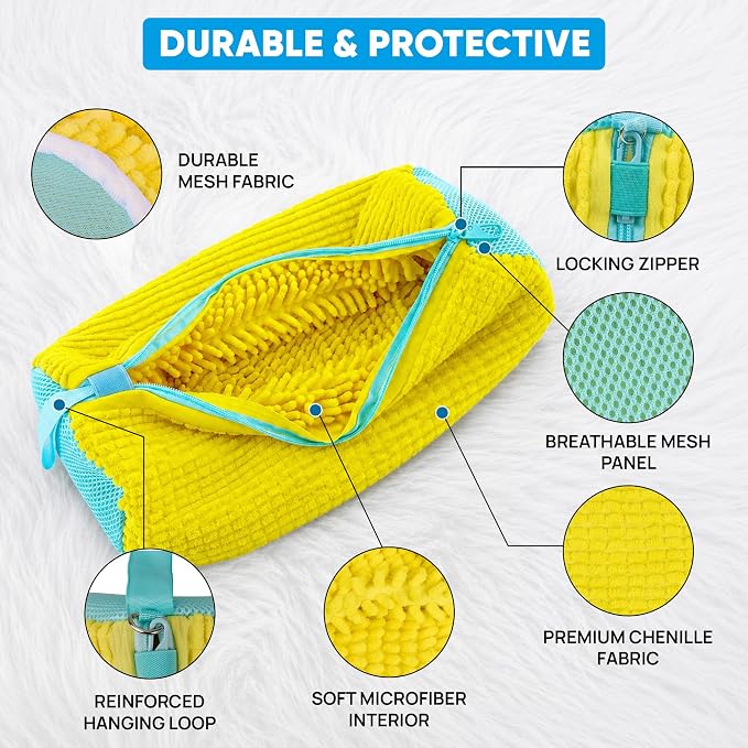 Shoe Washing Machine Bag – 2Pcs Shoe Cleaning Laundry Bags for Sneakers | Shoe Trees and 6 Deodorizer Balls Included, Secure Zip Lock Sneaker Washing Machine 360° Deep Shoe Cleaning Bag