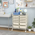 BECOMFORT 12-Drawer Rolling Cart with Drawers, Storage Cart on Wheels, Teacher Classroom Organizers with Metal Frame, Mobile Craft Cart, Trolley Utility Cart for School Office Play Room