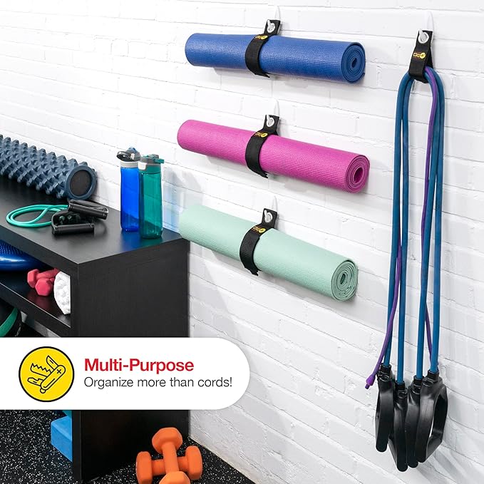 Heavy-Duty Wrap-It Storage Straps - 17" (6-Pack) Silver - Garage Organizer and Extension Cord Hanger for Storage Ideas as an Electric Cord Holder