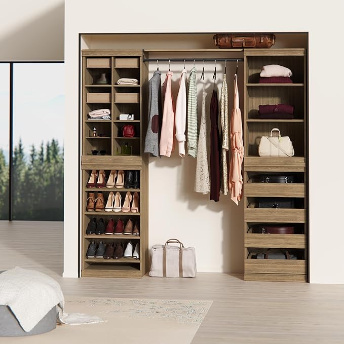 ClosetMaid Modular Storage Stackable 12-Shelf Unit with Dividers, Sand