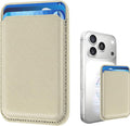 Magnetic Wallet Phone Card Holder for Phone Case with Mag-Safe, Stronger Magnetic RFID Leather Phone Wallet Stick on Series of iPhone 17/16/15/14/13/12 and Pro/Promax, Khaki
