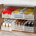 Pull-Out Cabinet Organizer, Heavy Duty Slide out Pantry Shelves Drawer Storage, Self-Adhesive Slide-Out Pantry Shelves, Under Sink Storage Basket, Carbon Steel, 15.3" W x 11.8" D x 5.5" H