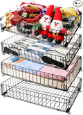 4 PACK Under bed Storage Containers With Wheels,Under bed Basket,Rolling Under Bed Drawer Organizer For Shoes Clothes Books Toys Blankets,