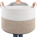 Goodpick Large Woven Basket for Blankets, Nursery & Living Room Decor, 85L | 21.7 x 21.7 x 13.8 In Toy Storage Basket for Nursery, Blanket Basket for Living room, Laundry Basket, Light Brown
