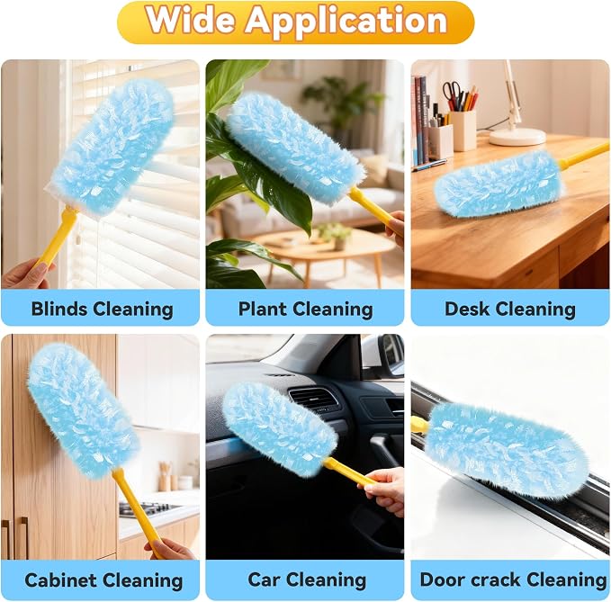 Tiumso 30 Count Duster Refills Dusters for Cleaning Compatible with Swiffer | 360° Heavy Duty Microfiber, 5X Electrostatic Dust Capture, Ideal for Furniture, Corners & Ceiling Fans, Refills Only