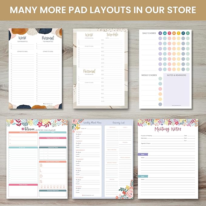 bloom daily planners Weekly Magnetic Meal Planning Pad for Fridge with Tear-Off Grocery Shopping List - Hanging Food/Menu Organizer Notepad with Magnets - 6” x 9" - Lemons