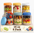 Overnight Oats Containers with Lids, Jars for Overnight Oats, Mason jar | Reusable Glass Jars, Parfait Cups with Lid for Yogurt, Chia, Pudding, Snack, Food, Spice, Breakfast, Salad, Sugar, Dressing