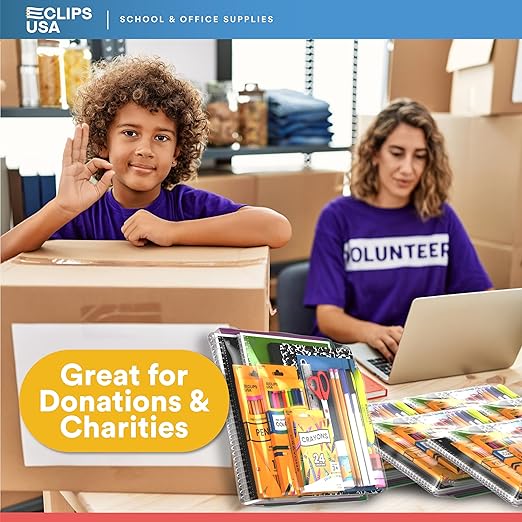 School Supplies for Kids (12 Kits Bulk), Back to School Supply Box, Supplies for Girls Or Boys, Supplies Bundle Kit (12)