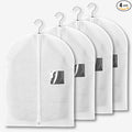 4-Pack Breathable Garment Bags for Hanging Clothes – Dust-Proof Suit & Dress Covers with Clear Window – Waterproof, Foldable Closet Storage Organizer for Coats, Gowns, and Jackets (White, 32")