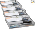 Mind Reader Drawer Organizer, Desk Org, Utensil Organizer, Office, Kitchen, Metal Mesh, Silver (Pack of 8)