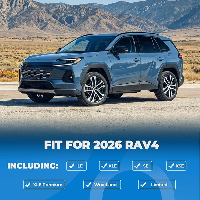 EDBETOS Center Console Organizer for 2026 Toyota RAV4 Accessories w/Drawer | for 2026 RAV4 Under Screen Storage Tray Divider 4 Compartment Console Organizer for Wireless Charging Area, ABS Insert