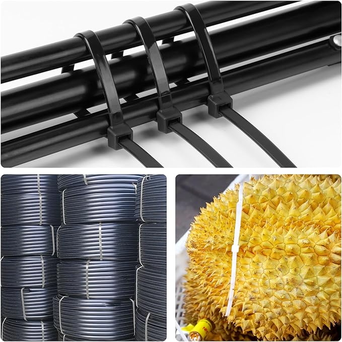Armpow 34 inch Black Zip Ties Heavy Duty 40 PCS, 250LBS Ultra Exclusive Strong Plastic Wire Ties, Large Cable Ties Extra Long Tie Wraps, Indoor and Outdoor UV Resistant