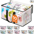 HomeHacks Clear Moving Bags Heavy Duty 10 Pack, Storage Bags with Zipper, Extra Thick Handles & Waterproof Packing Boxes for Moving, Camping, Home Organization 125L/33Gal (28.7"x16.5"x16.1")