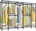 VIPEK V50 Basic Expandable Clothes Rack, Heavy Duty Closet System, Black | Freestanding, 5 Hanging Rods (2 Extendable), 6 Wire Shelves, for Bedroom or Walk-In/Reach-In Closet Storage, 1200 lb Capacity