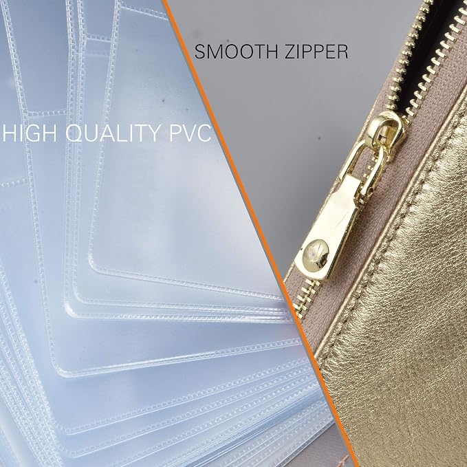 Easyoulife Credit Card Holder Wallet Womens Zipper Leather Case Purse RFID Blocking