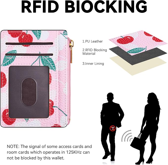 Tipmile Womens Credit Card Holder Wallet, Small Slim RFID Blocking Sleeve | Mini Tiny Cute ID Case, Minimalist Zipper Pocket Wallet, Thin Coin Purse, Mothers Gift