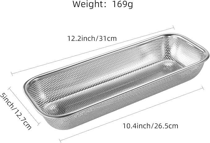 2Pack Stainless Steel Tumbler Cup Lid Organizer Inside Cabinet, Mason Jar Lid Holder, Rectangular Basket for Storage of Silverware, Chopsticks, straws and Utensils