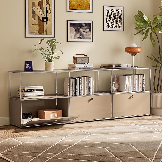 Modern Storage Cabinet Sideboard Versatile Free-Standing Organizer Cabinets for Home Office, Living Room, Bedroom, Kitchen, Garage