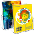 Acrylic Brochure Holder 8.5 x 11 Inch, 2 Packs Acrylic Sign Holder, Brochure Display Stand, Flyer Holder, Magazine Holder, Pamphlet Paper Literature Holder, Menu Stand For Desk or Wall Mount