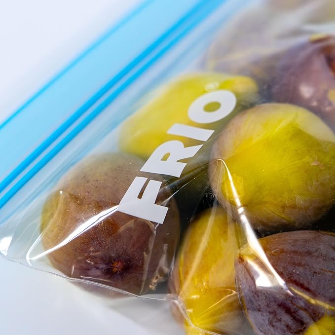 FRIO 80 x Food Storage Bags with Sliding Slider, Folding Bottom, 21 x 15 cm, for Storing, Freezer, Freshness, Reusable, Durable