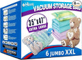 XXL Jumbo 47''X35'' Vacuum Storage Space Saver Bags Extra Large for Blanket, Bedding, Comforters and Huge Stuffed Toy (6 Pack)
