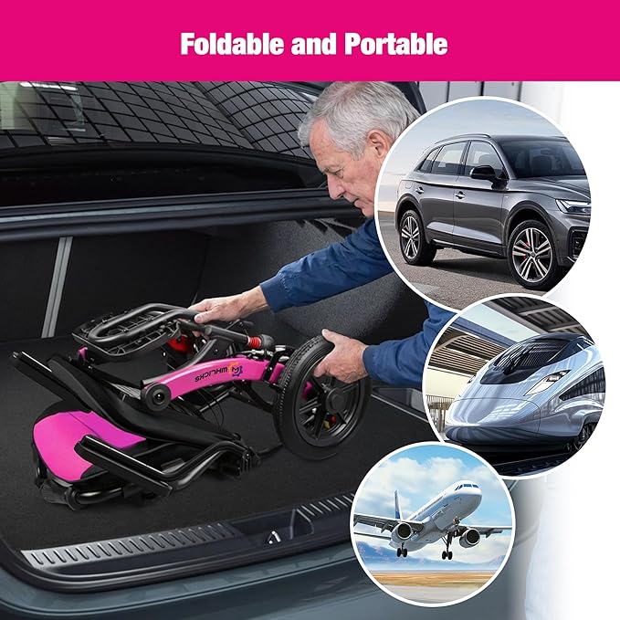 Wheelchairs for Adults Ergonimic Transport Chair Lightweight Foldable with Telescopic Handle 11-inch Big Wheels for All Terrains Travel Wheelchair with Removable Cushion