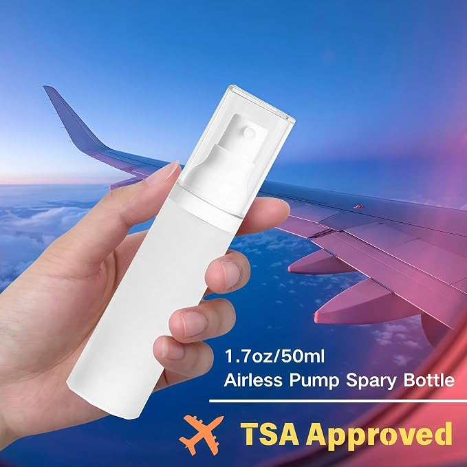 360° Angle Work - Small Spray Bottle | 1.7oz/50ml - Mini Spray Bottle - TSA Approved Travel Bottle | Portable Refillable Leak Proof | For Perfume Toner Hair spray Facial Moisturizing | 1.7oz/50ml-PK 3