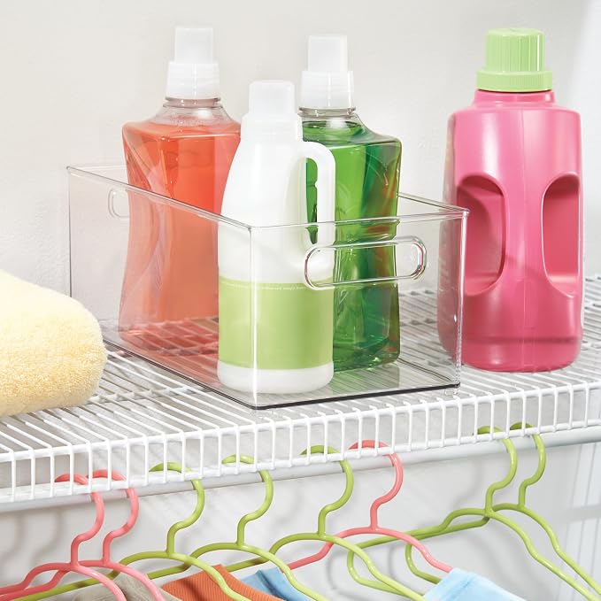 iDesign Stackable Fridge Bin, Set of 4, Clear | Kitchen Storage Bin, For Pantry, Cabinets, or Fridge