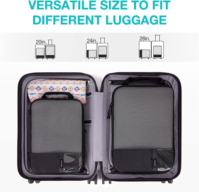 BAGSMART 6 Set /4 Set/2 Set Compression Packing Cubes for Travel, Lightweight Luggage Organizer Bags, Durable Space Saver Bags Travel Essentials