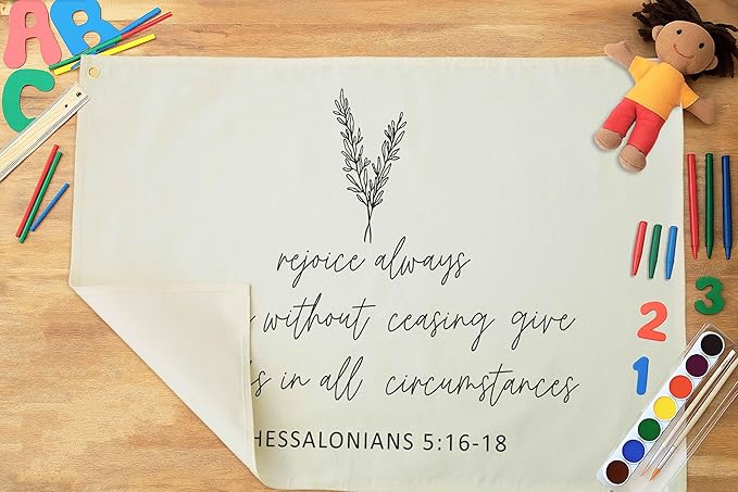 Bible Verse Wall Art Minimal Christian Wall Decoration Bible Gift Scripture Hanging Rectangular Flag Art Decor Banner Sign Decoration Gift Farmhouse Living Room Bedroom Home Decor Rejoice Always