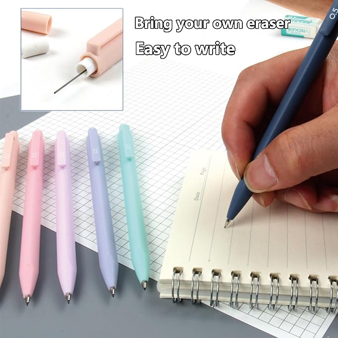 46 Pcs Large Capacity Pencil Pouch with Aesthetic School Supplies, 12 Pastel Highlighters, 5 Black Ink Gel Pens, 6 Mechanical Pencils Set 0.5 & 0.7mm, Sticky Notes, Stationary Set for Student (Red)