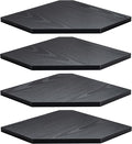Fun Memories Corner Shelf Wall Mount, Floating Corner Shelves, Set of 4 Corner Wall Shelf Organizer, Rustic Wood Wall Storage Display Shelves for Living Room Bedroom Bathroom Kitchen, Classic Black